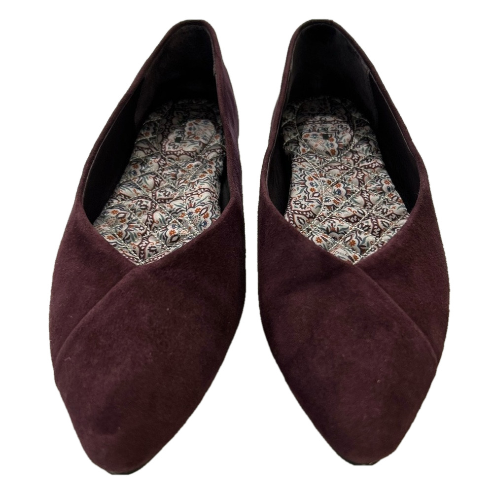 Birdies Goldfinch Mulberry Size 7.5 Ballet Flats Pointed Toe Suede EUC - Picture 3 of 15
